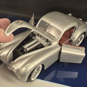 Silver Model Car with Red Interior